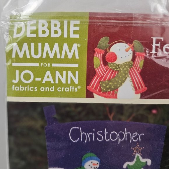 Debbie Mumm Felt Stocking Craft Kit Winter Games Christmas Holiday Blue White - Picture 4 of 9